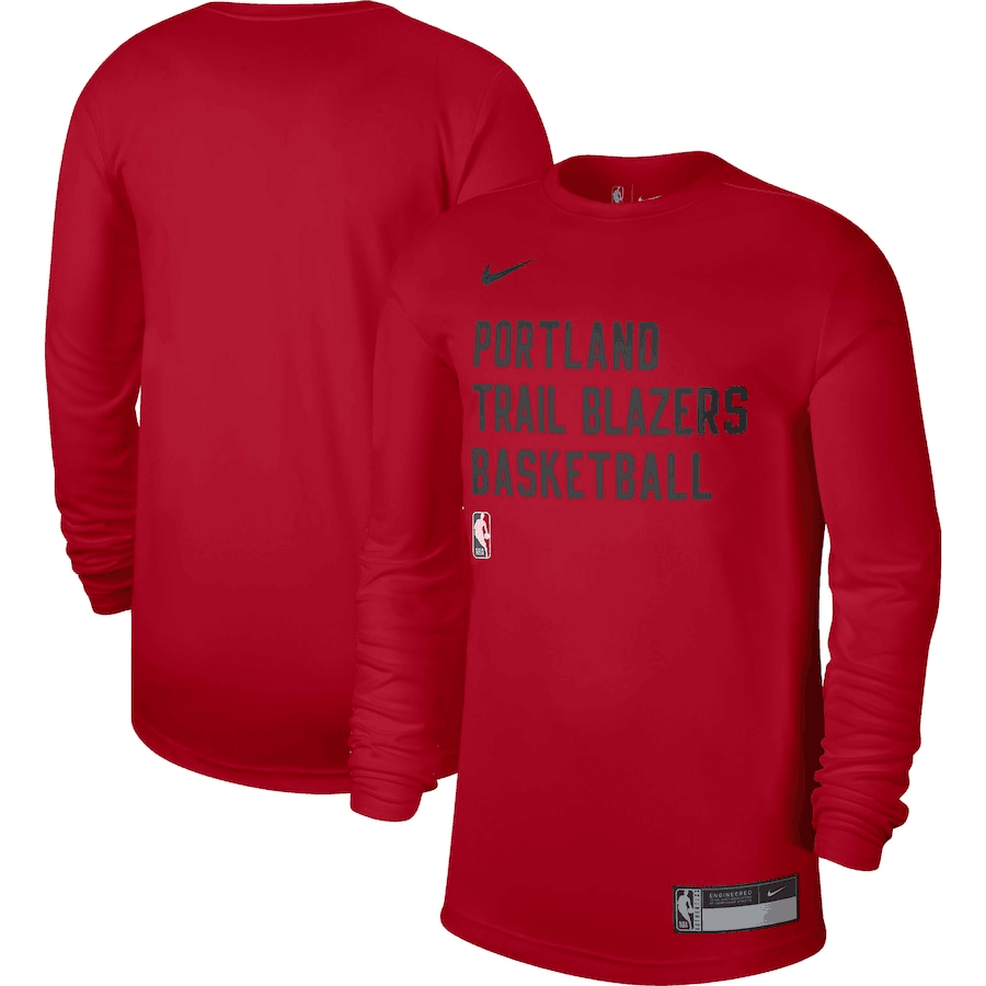 Men's Portland Trail Blazers Red 2023/24 Legend On-Court Practice Long Sleeve T-Shirt